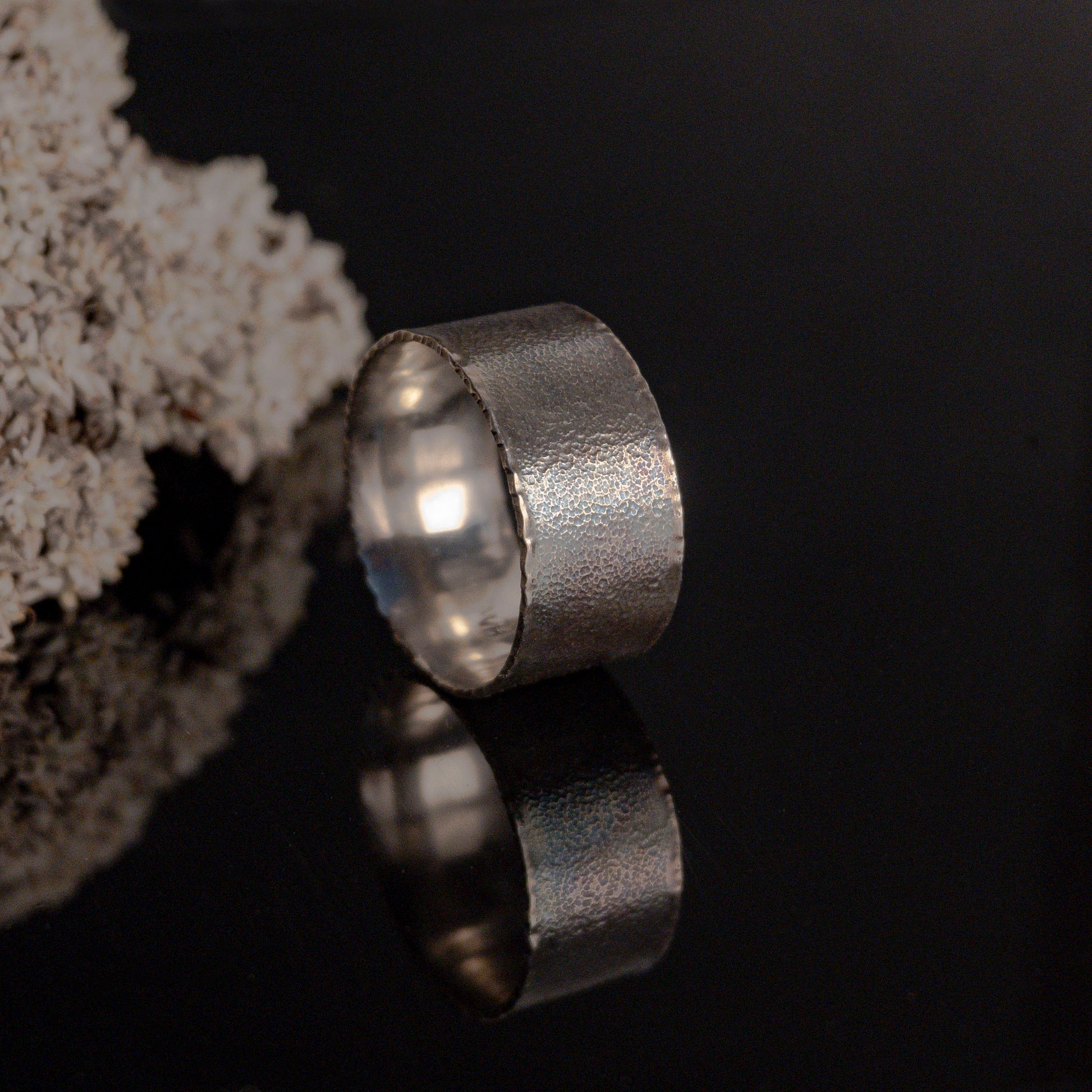 Wide Band Textured Ring