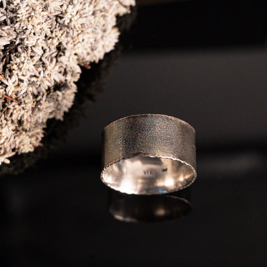 Wide Band Textured Ring