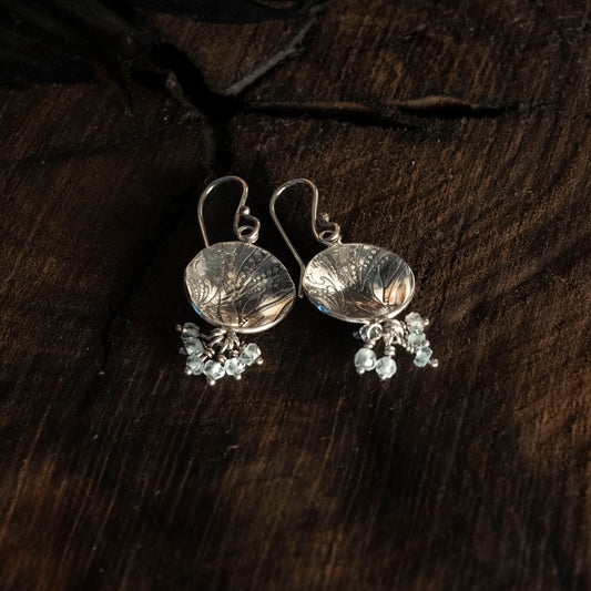 Aquamarine Floral Earrings