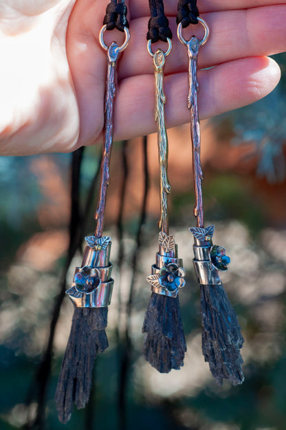 Kyanite crystal Broom necklace