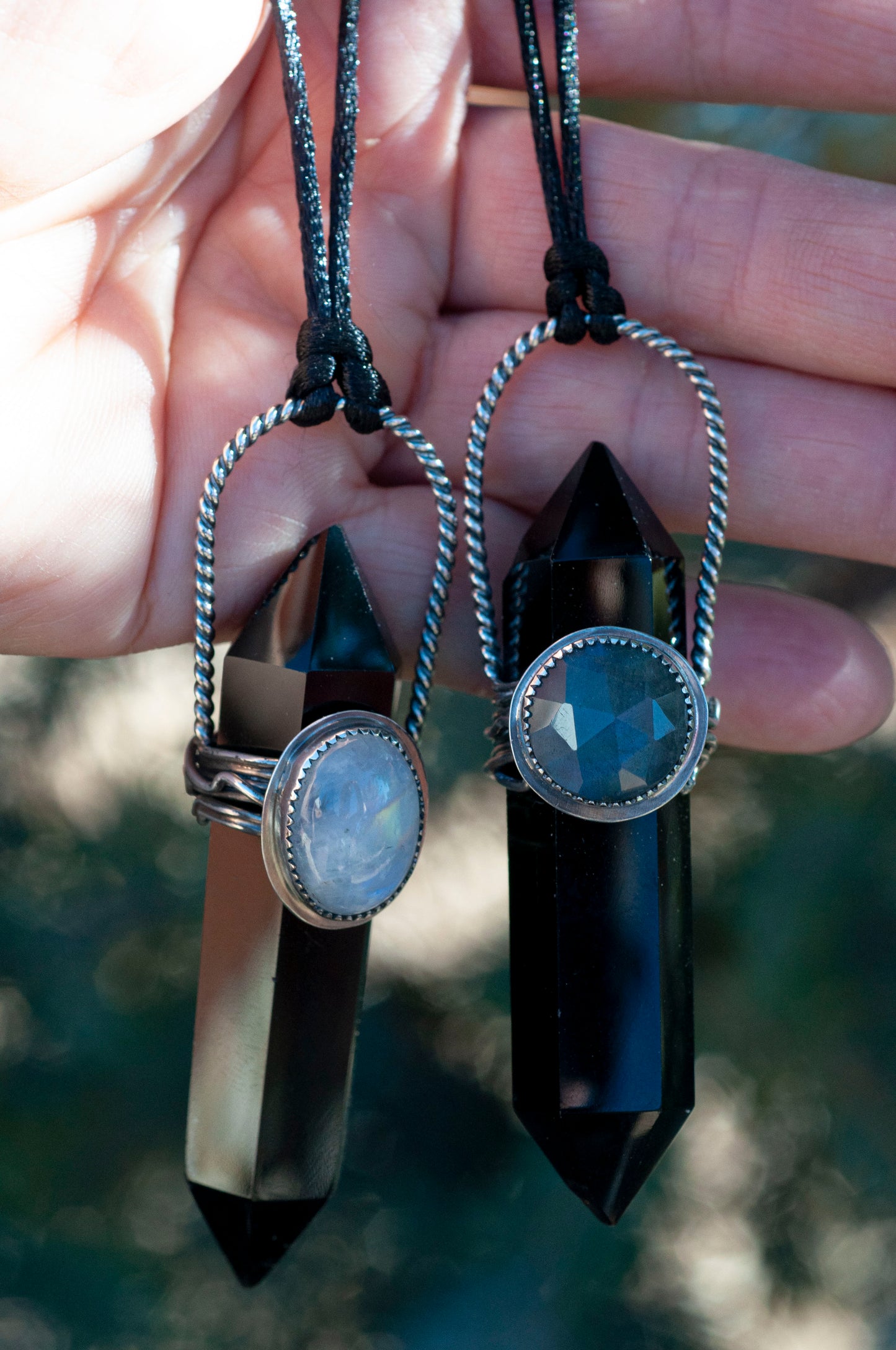 obsidian crystal necklace