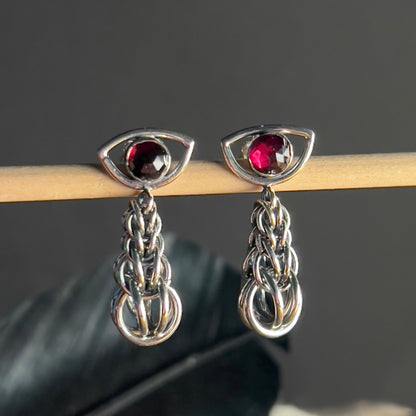 persian chainmail drop earrings