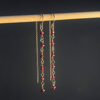 Garnet Threader Earrings