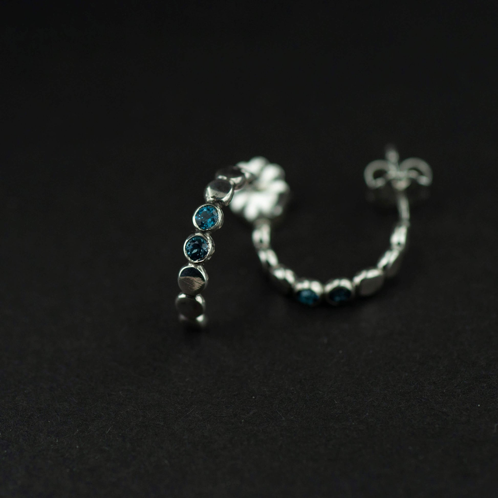 beaded earrings , bead wire earrings, silver and stone