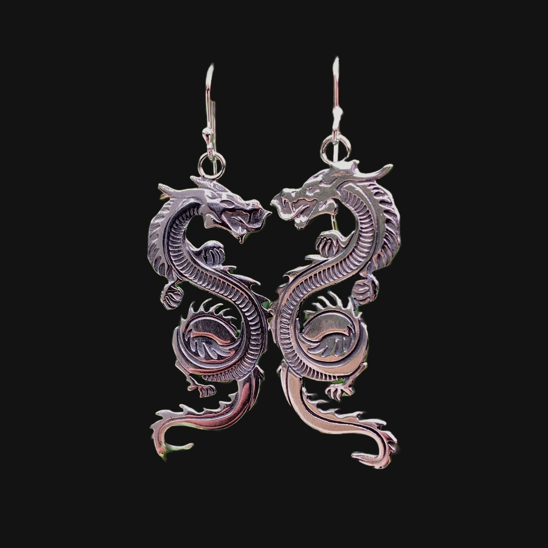 dragon earrings, vintage dragon