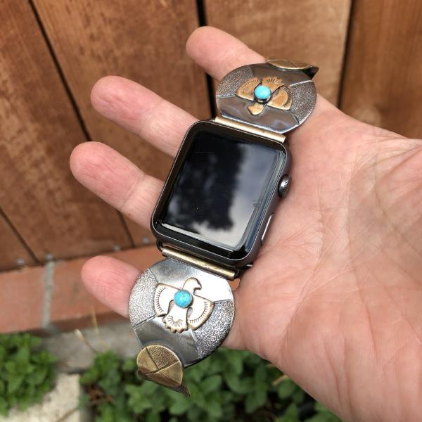 Handcrafted Silver Apple Watch band - Hebel Design