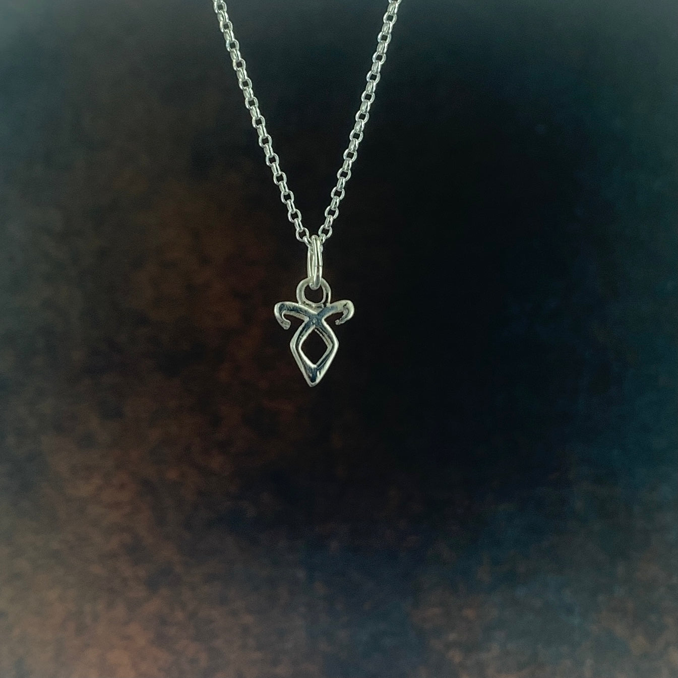 white gold angelic power mini necklace